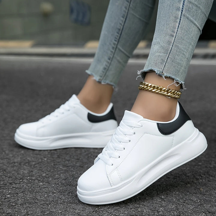 Weiße Leder-Sneakers für Damen