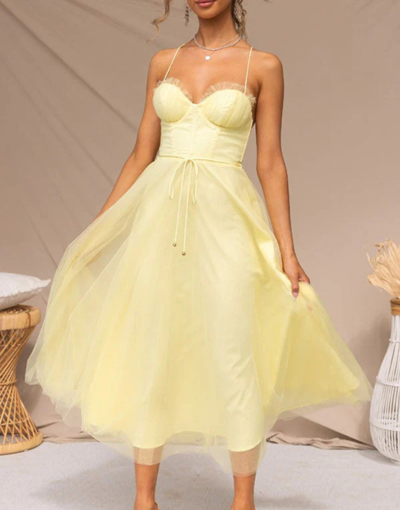 Leichtes ärmelloses Maxikleid mit V-Ausschnitt für Damen