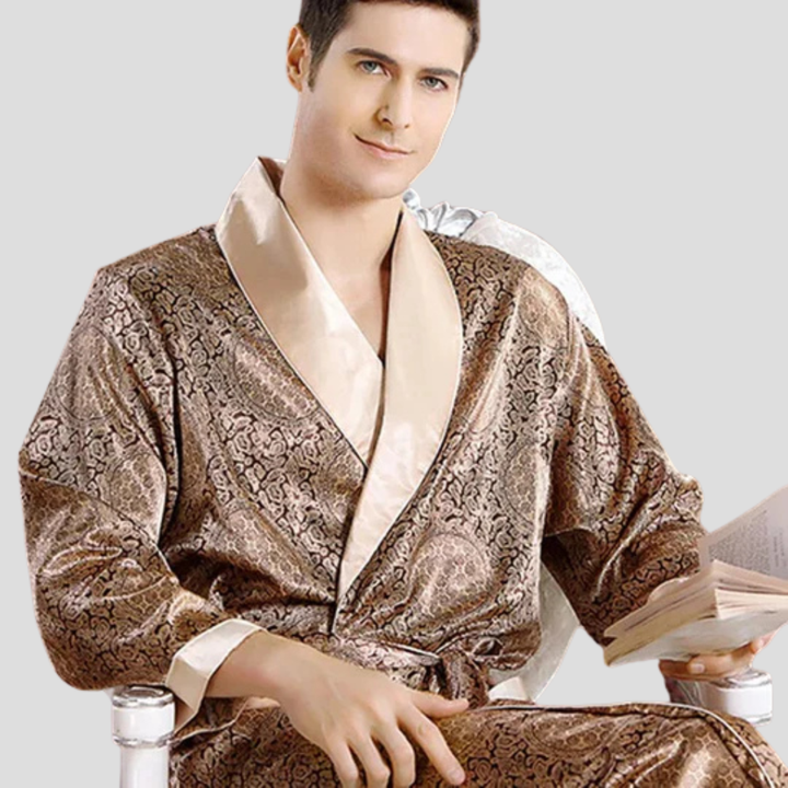 Herren-Kimono-Bademantel aus Satin