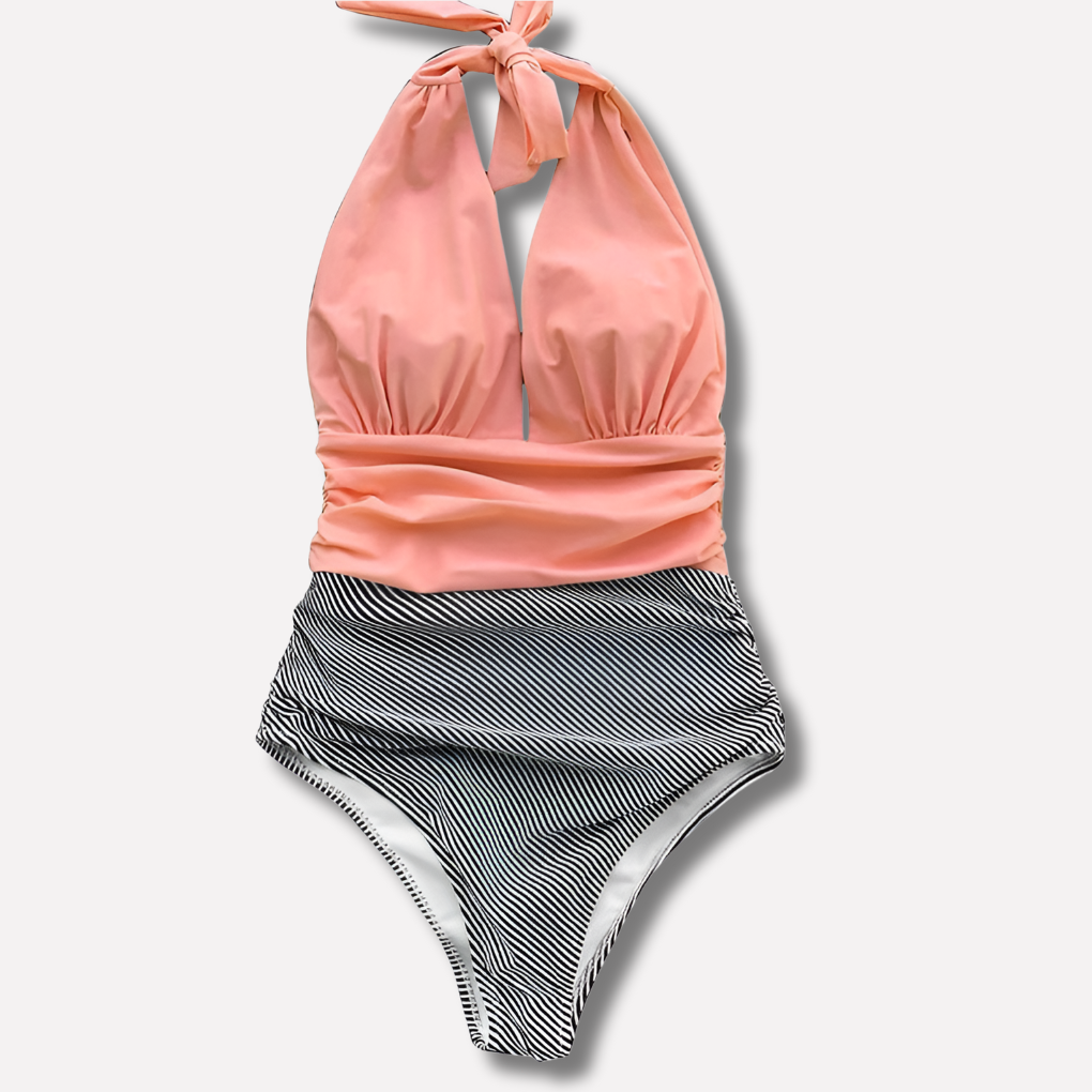 Damen Einteiler Sexy Plissee Sommer Strandmode