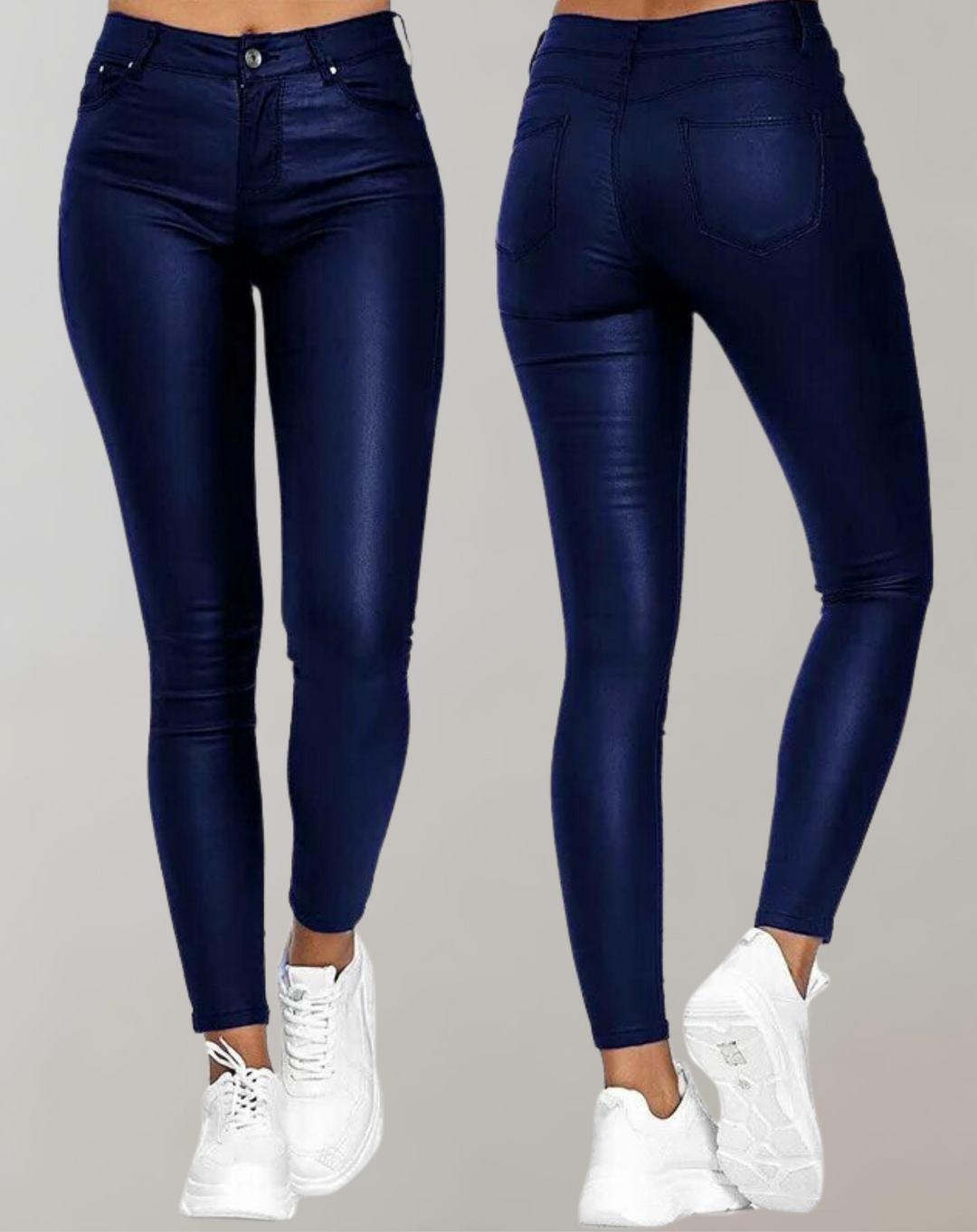 Elegante High-Waist-PU-Lederhose für Damen