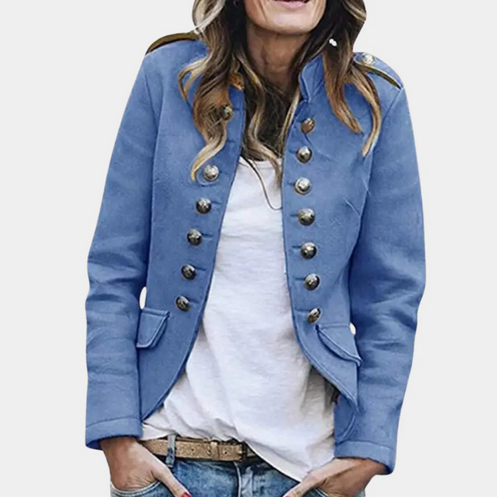 Zweireihiger Wollmantel für Damen