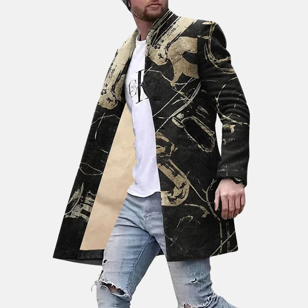 Street Print Coat – Lässige & verstellbare Herrenjacke