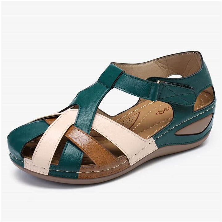 Bequeme Ledersandalen mit Fußgewölbeunterstützung für Damen