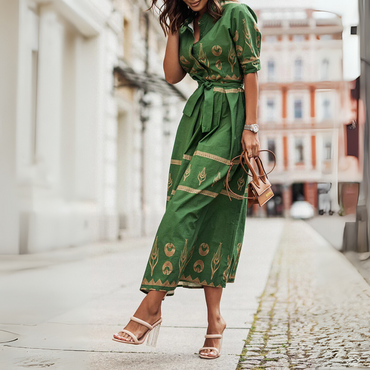 Kurzärmliges Baumwollkleid für Damen