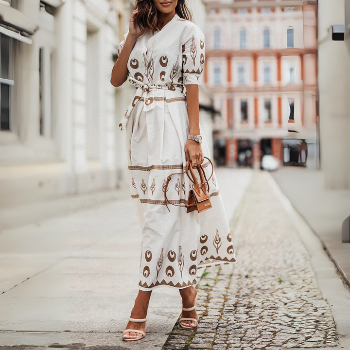 Kurzärmliges Baumwollkleid für Damen