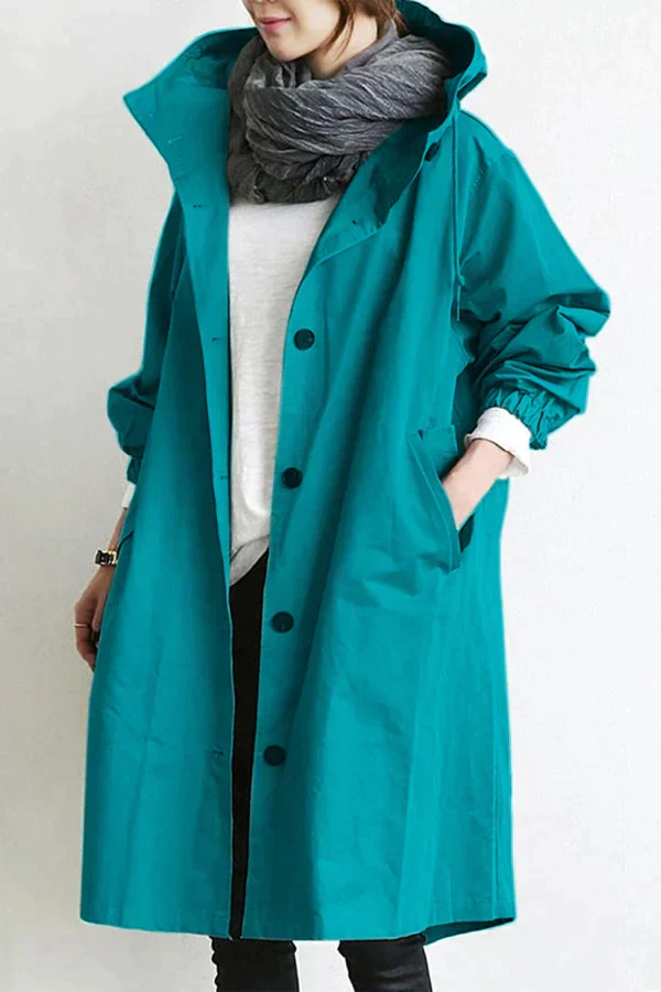 Wasserabweisender Oversized Trenchcoat in Halblanger Passform