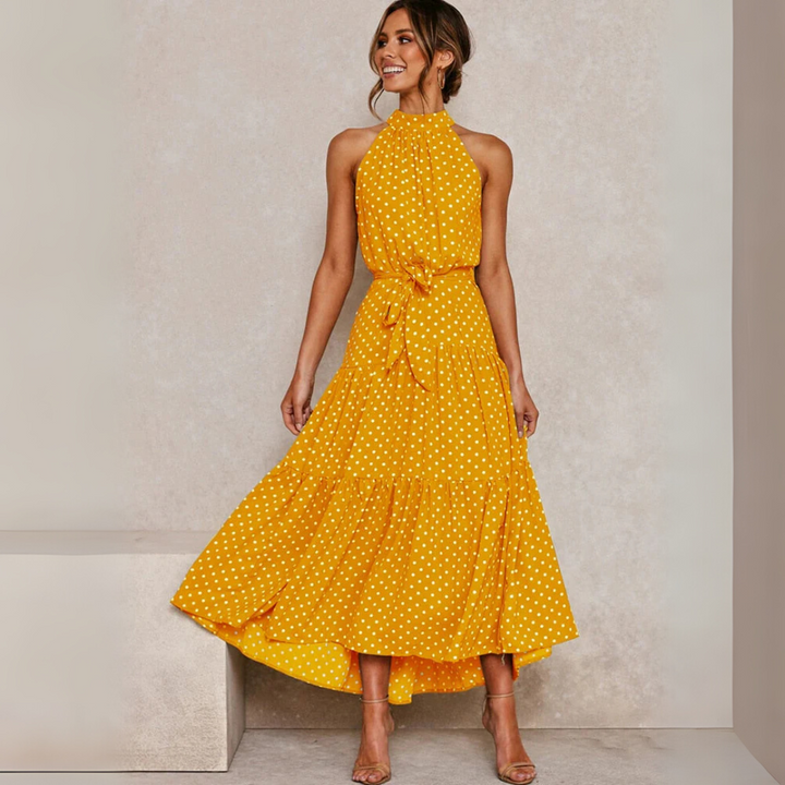 Fit-and-Flare-Midikleid mit Polka Dots