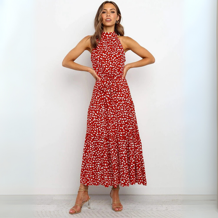 Fit-and-Flare-Midikleid mit Polka Dots