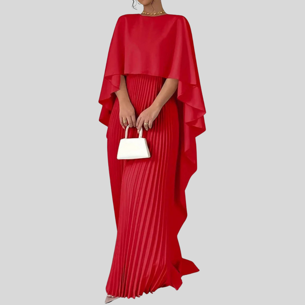 Maxikleid mit Fledermausärmeln – fließende Silhouette