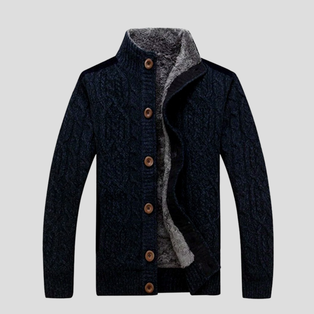 Herren-Strickjacke – Plüschfutter für zusätzliche Wärme