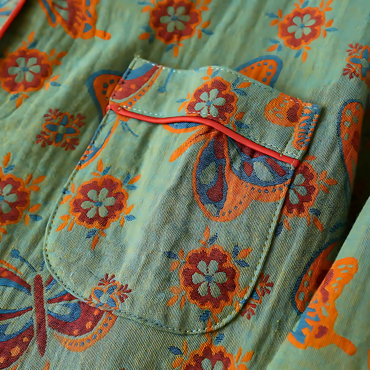 2-teilige Loungewear aus Baumwolle mit Schmetterlingsdruck