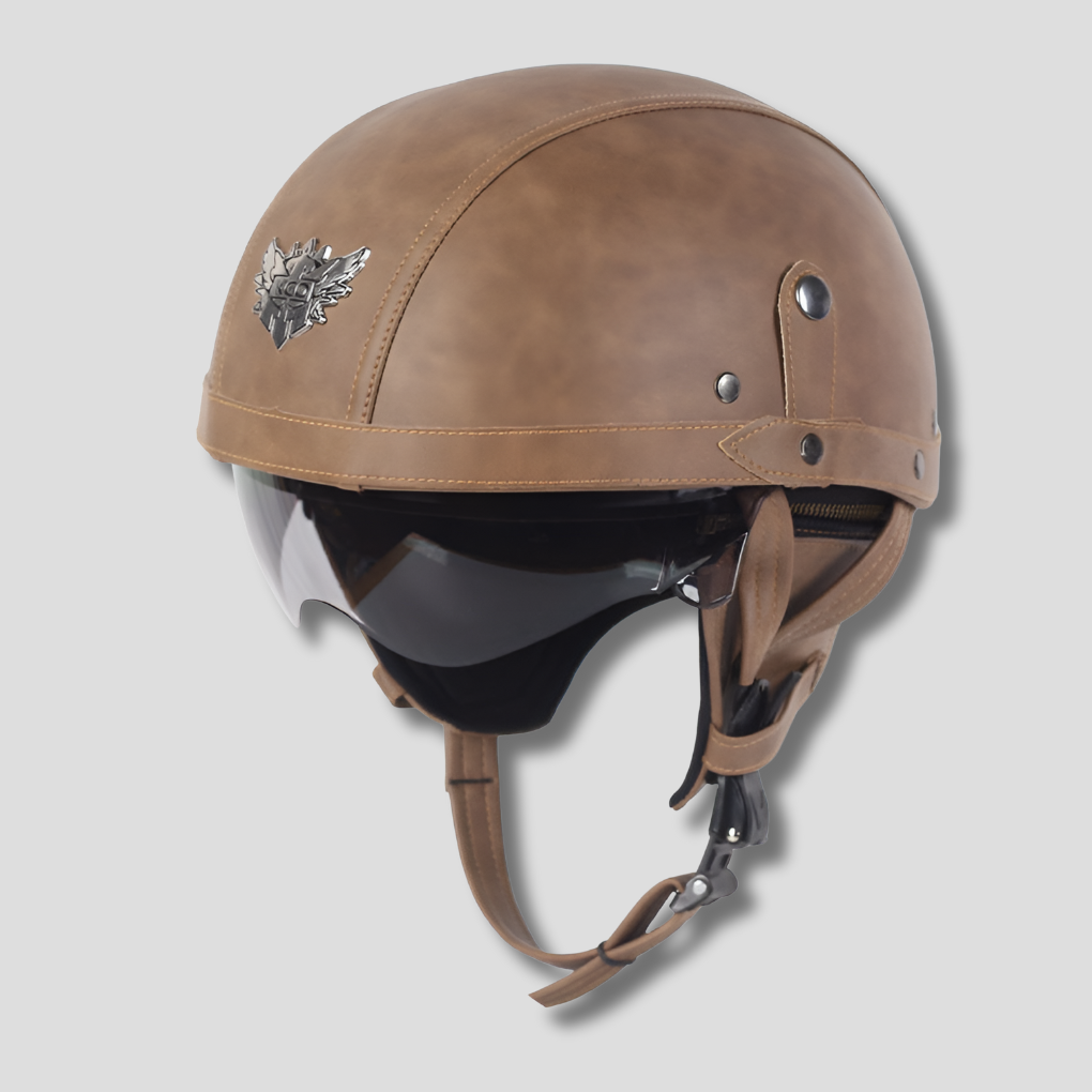 Vintage-Motorradhelm mit einziehbarem Visier