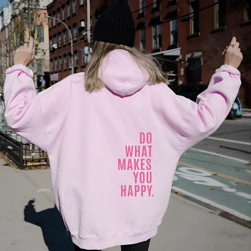 Bedrucktes, kuscheliges Kapuzensweatshirt