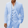 Dreiteiliges Leinenset für Herren: Blazer, Weste und Hose