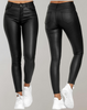 Elegante High-Waist-PU-Lederhose für Damen