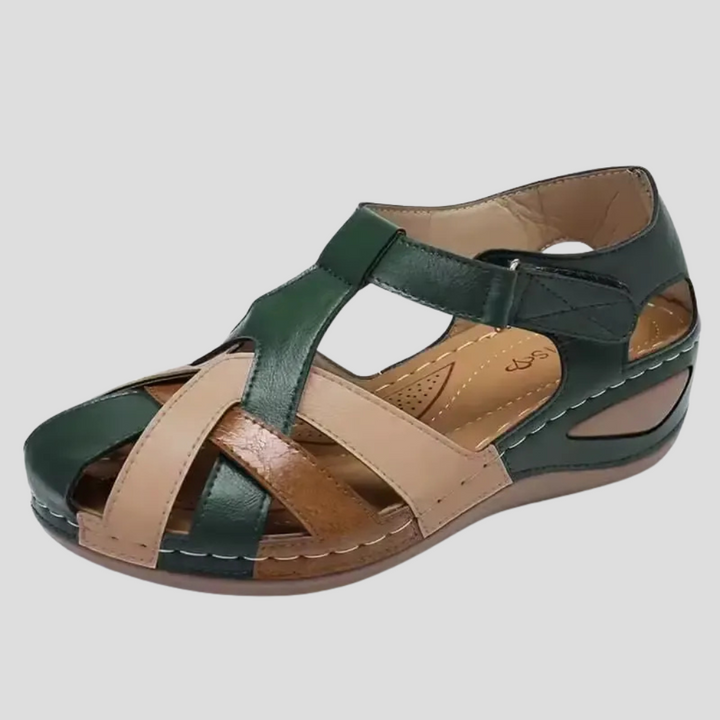 Bequeme Ledersandalen mit Fußgewölbeunterstützung für Damen