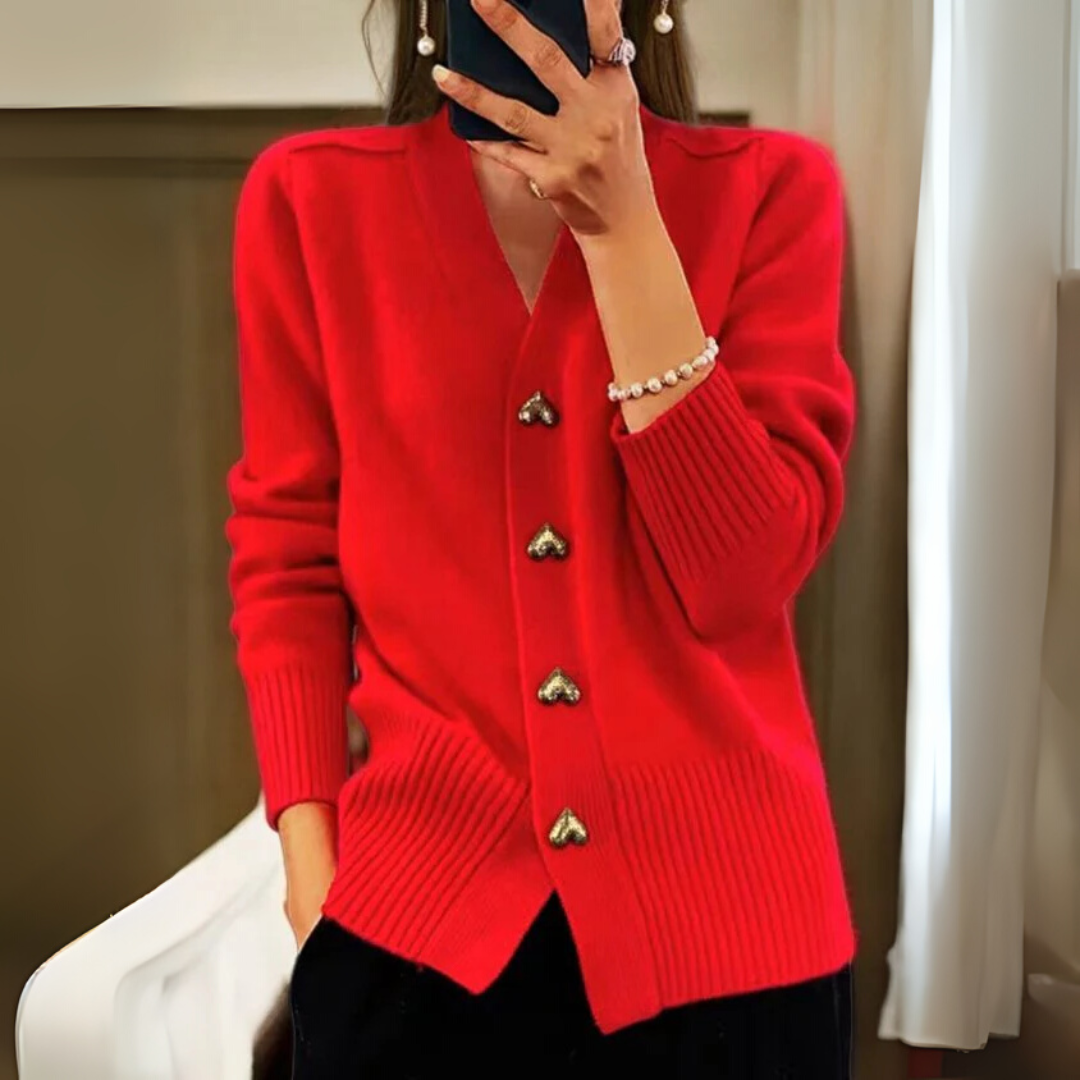 Warme Strickjacke mit Knöpfen