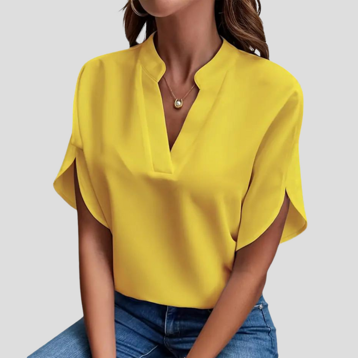 Kurzarmbluse aus leichtem, atmungsaktivem Stoff