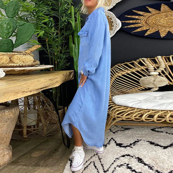 Langärmliges Jeanskleid für einen mühelosen Alltagsstil