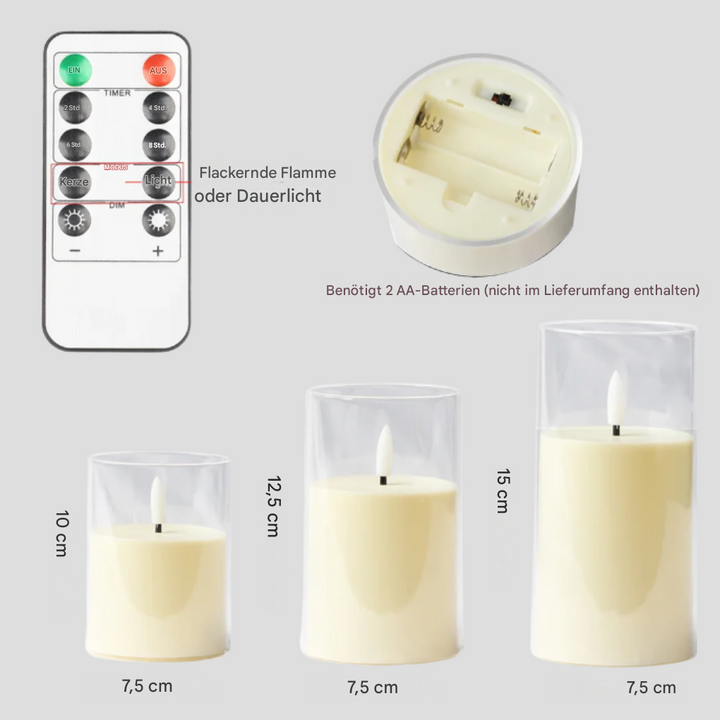 LED-Kerzen 3er-Set