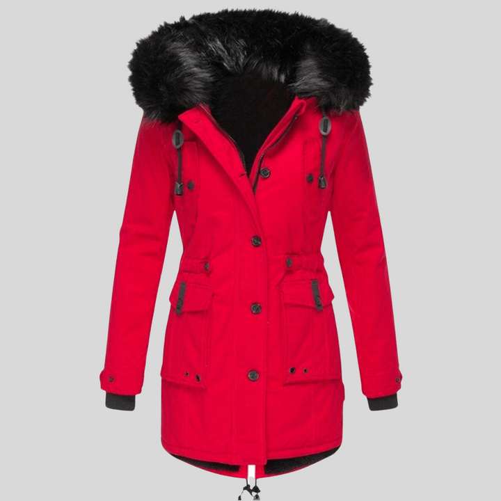 Damen-Wintermantel mit Kapuze – Funktionelle Schicht mit Taschen