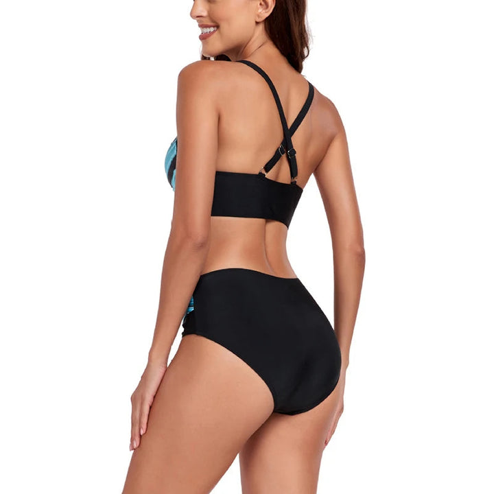 High Waist Bikini Set mit Stilvollem Print