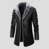 Herren Ledermantel mit Shearling-Futter