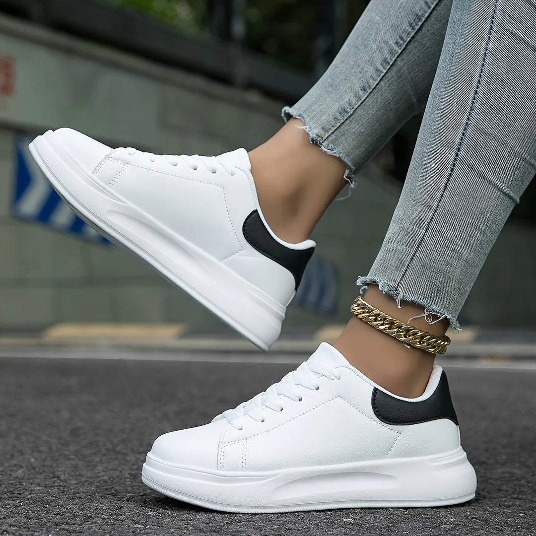 Weiße Leder-Sneakers für Damen