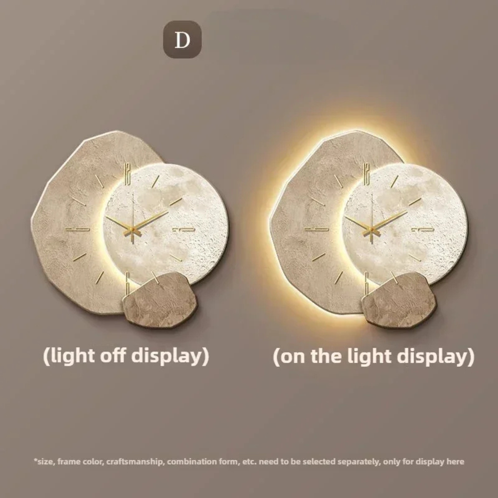 Moderne minimalistische Wanduhr mit Licht