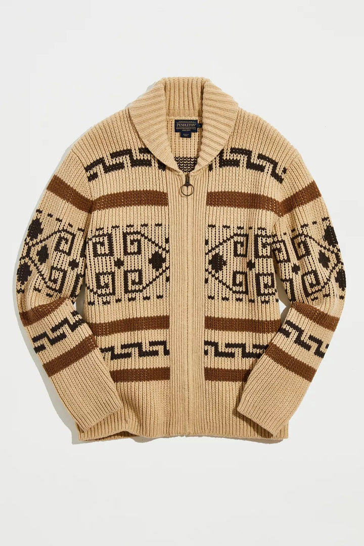 Vintage Strick-Cardigan für Herren mit Reißverschluss. Zeitloser Stil trifft auf modernen Komfort.