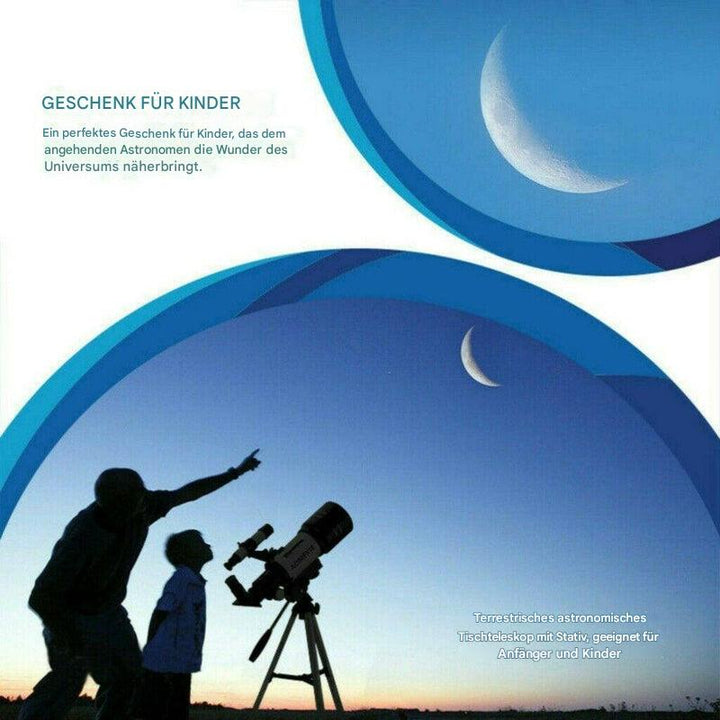 Professionelles 300/70-mm-Teleskop mit Stativ und Telefonhalterung