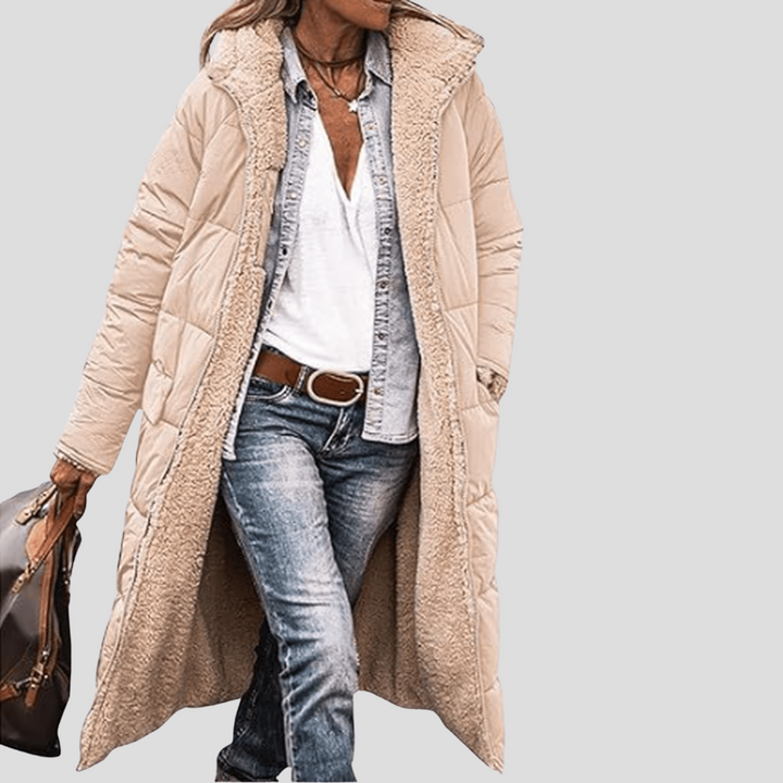 Langer, wendbarer Wintermantel für Damen