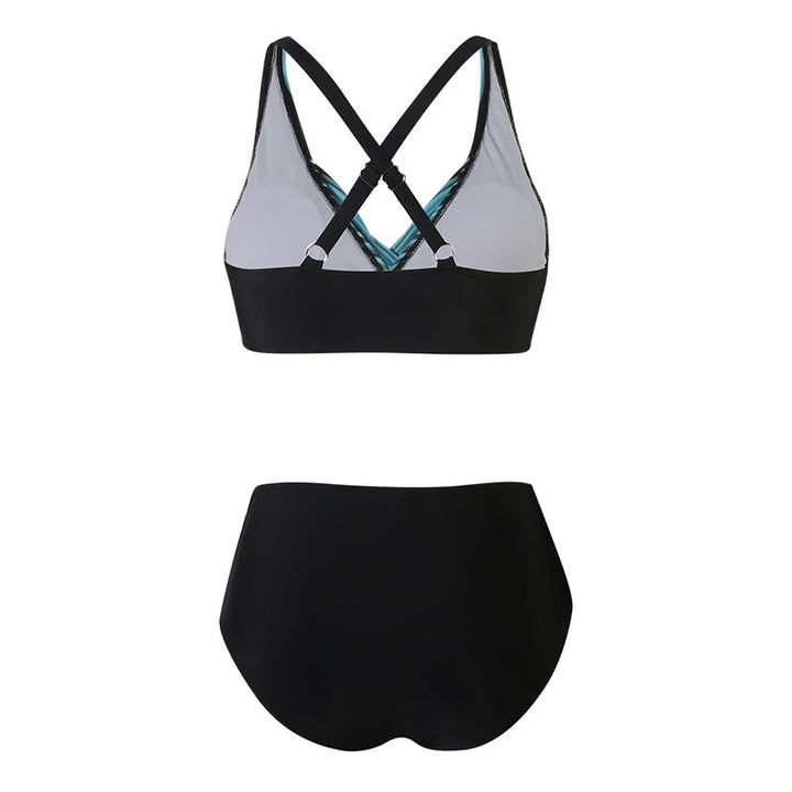 High Waist Bikini Set mit Stilvollem Print