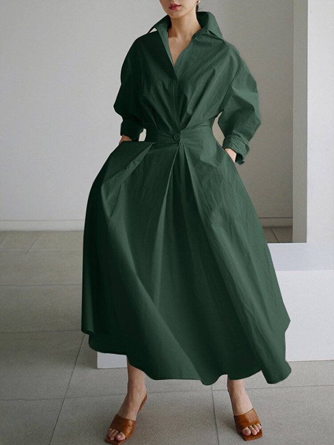 Elegante Maxi-Jurk mit Vintage-Halslinie