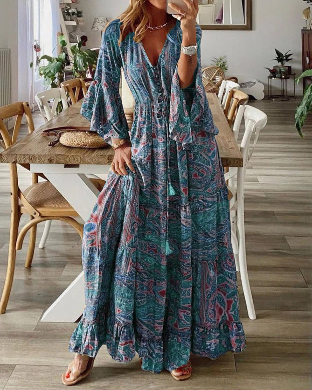 Bohemian Maxikleid für Damen