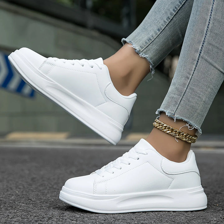 Weiße Leder-Sneakers für Damen