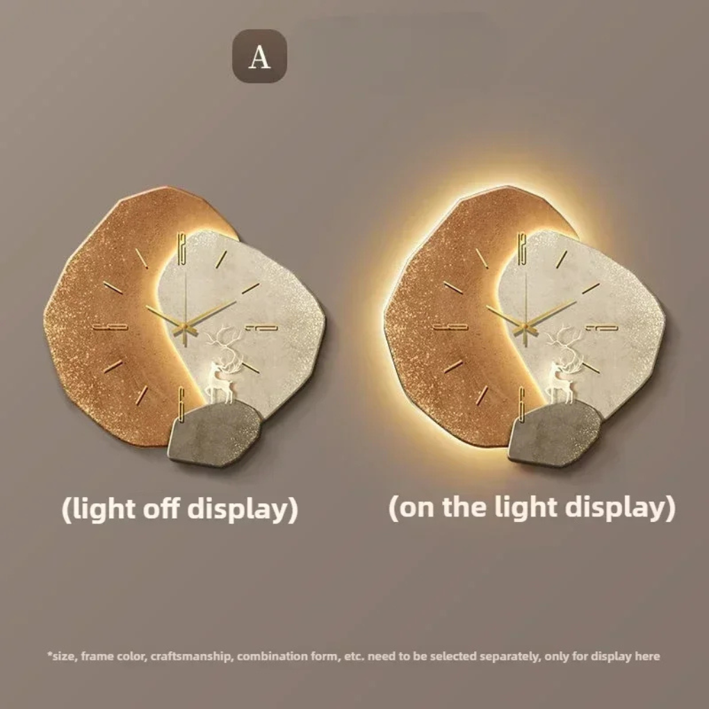 Moderne minimalistische Wanduhr mit Licht