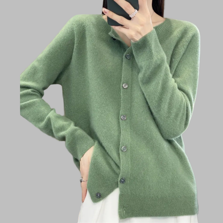 Damen-Cardigan mit Rundhalsausschnitt