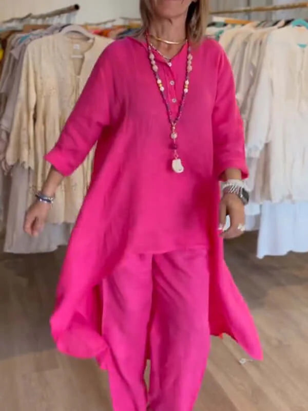 Luftiger Damen-Leinenanzug mit stilvoller Leichtigkeit