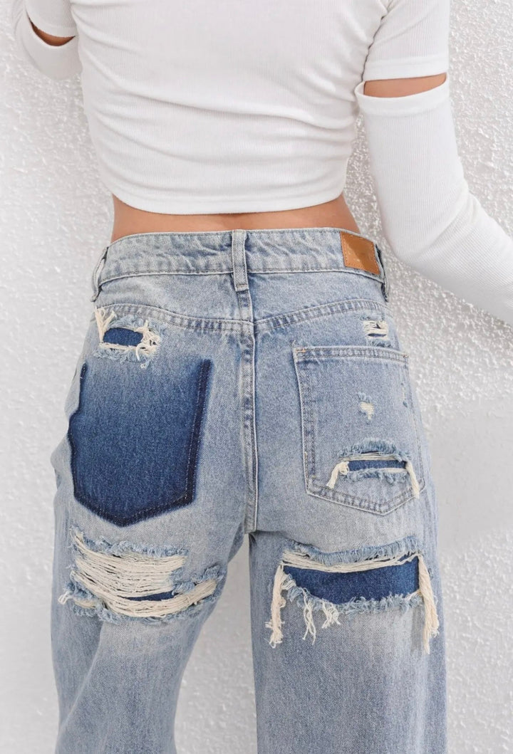 Zerrissene Vintage-Jeans für Damen