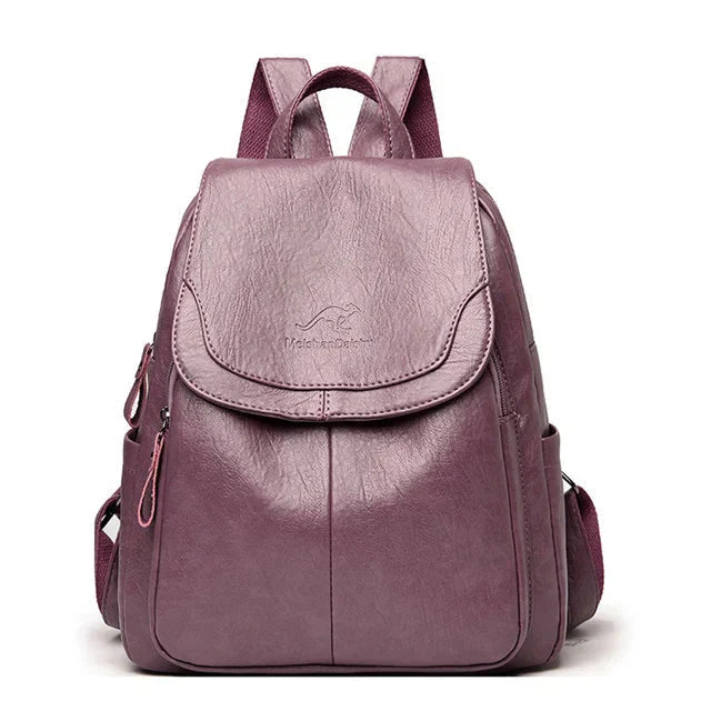 Robuster Lederrucksack für Damen mit zeitlosem Stil