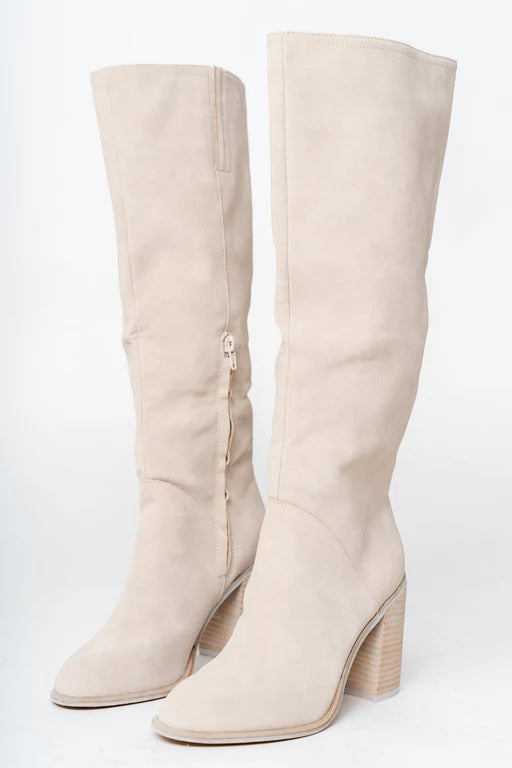 Beige hohe Stiefel für Damen