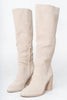 Beige hohe Stiefel für Damen