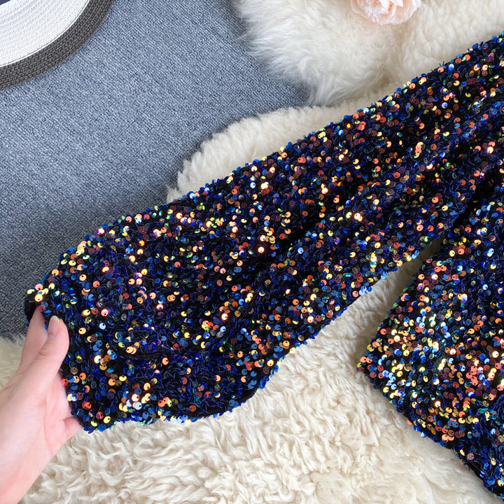 Fleur Glitter One Shoulder Top Farromode afbeelding 7