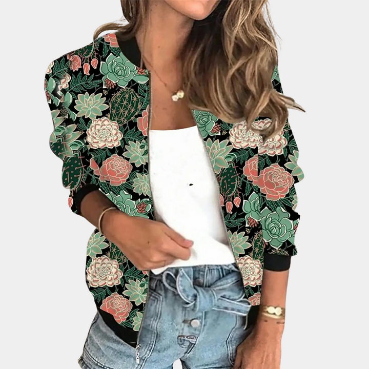 Damen-Sommerjacke mit floralem Print und sportlichem Schnitt