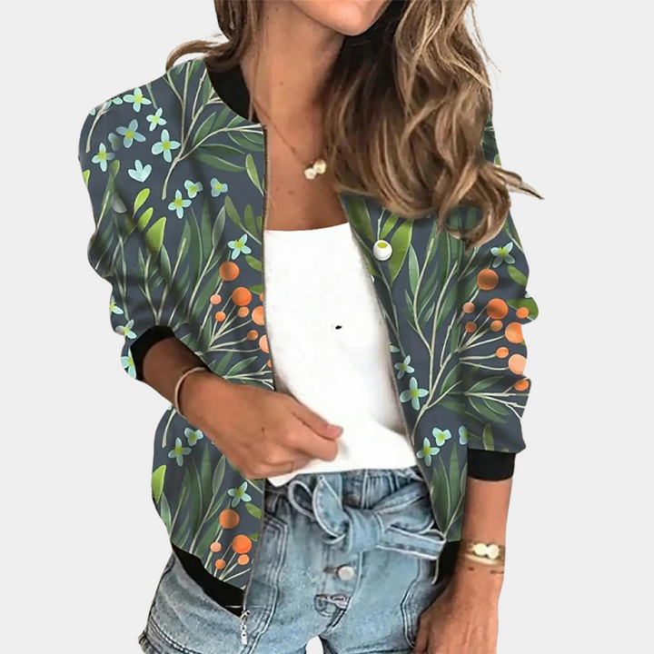 Damen-Sommerjacke mit floralem Print und sportlichem Schnitt