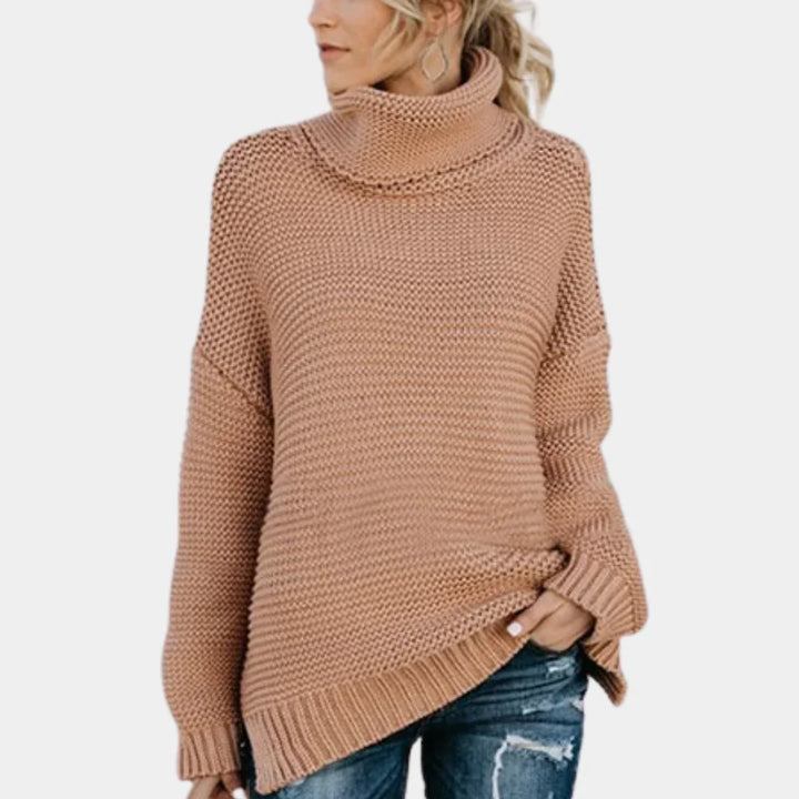 Luxuriöser Rollkragenpullover aus Strick für Damen