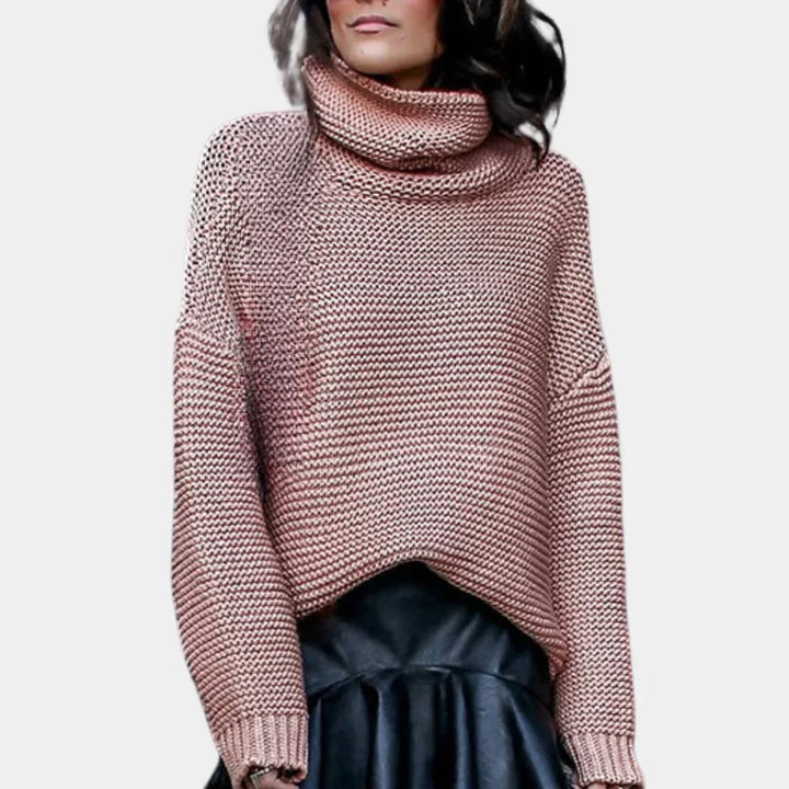 Luxuriöser Rollkragenpullover aus Strick für Damen