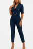 Eleganter Jumpsuit mit Reverskragen und Taillengürtel